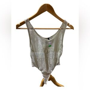AKIRA Silver Shimmer Bodysuit